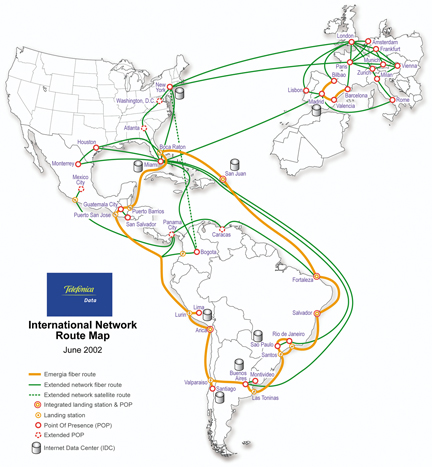 Telefonica International Network Route Map